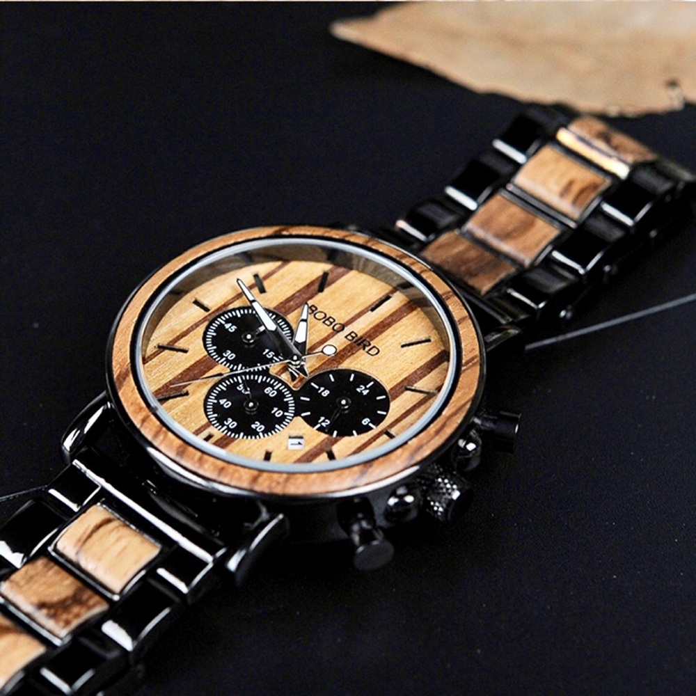 "Allegra" Wooden & SS Quartz Watch - Picture 3 of 8